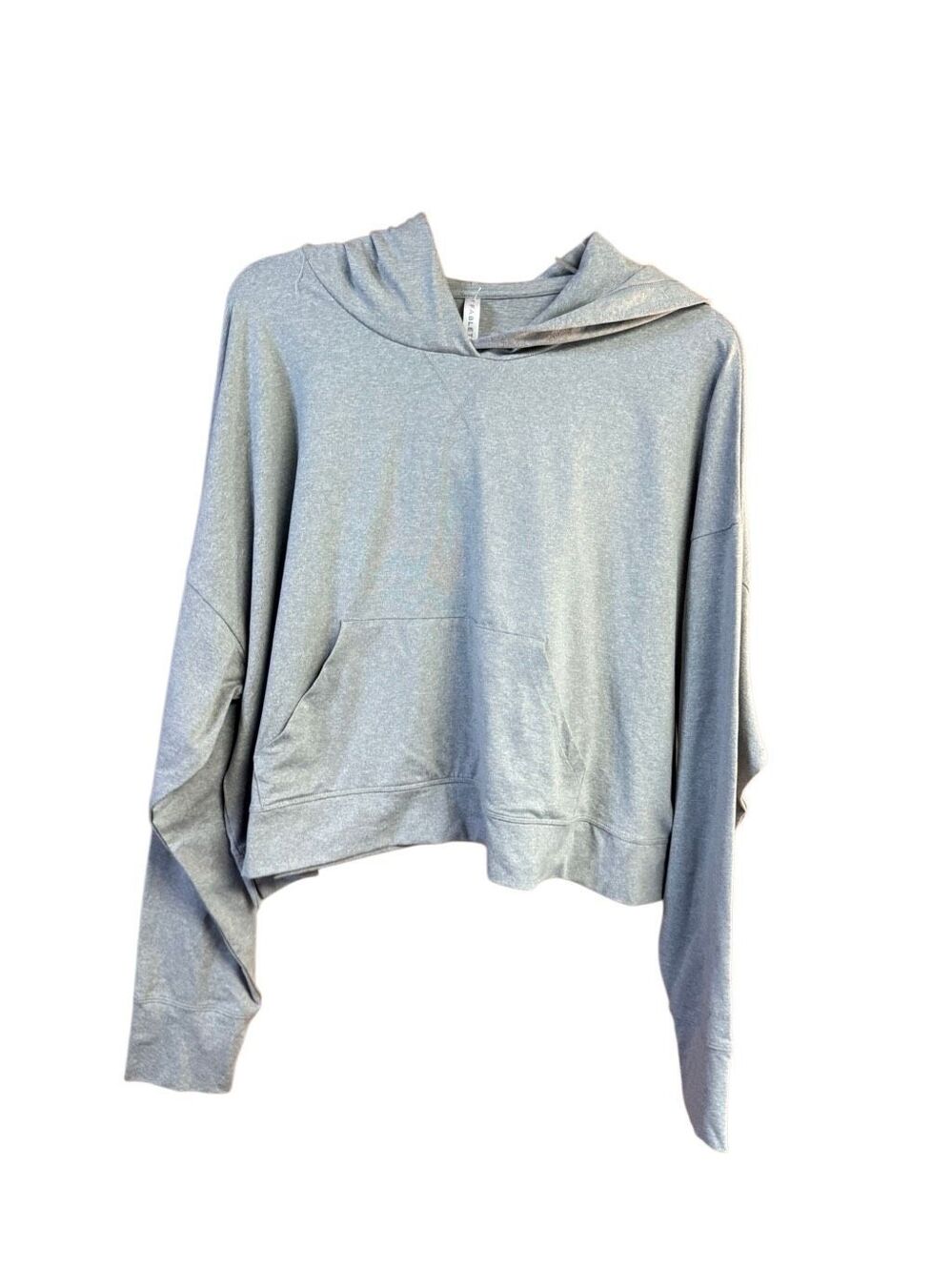 Fabletics relaxed-fit Cloud Jersey Cropped Hoodie Gray Sz XL NWT